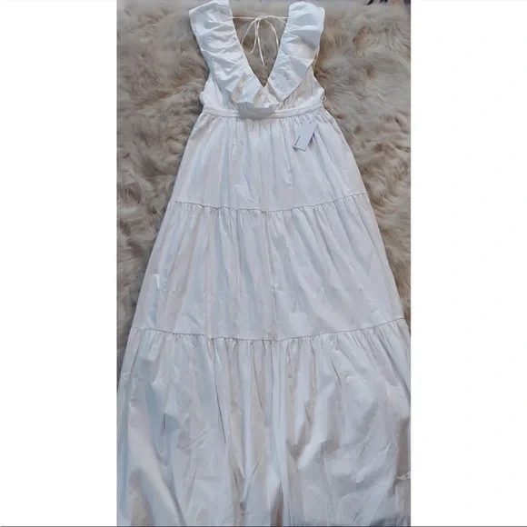 Reformation NWT Fairfield White Ruffle Maxi Dress size 0 - Picture 10 of 13